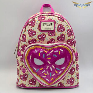 Loungefly Marvel Spider-Man Sprinkle Donut Mask Mini Backpack New